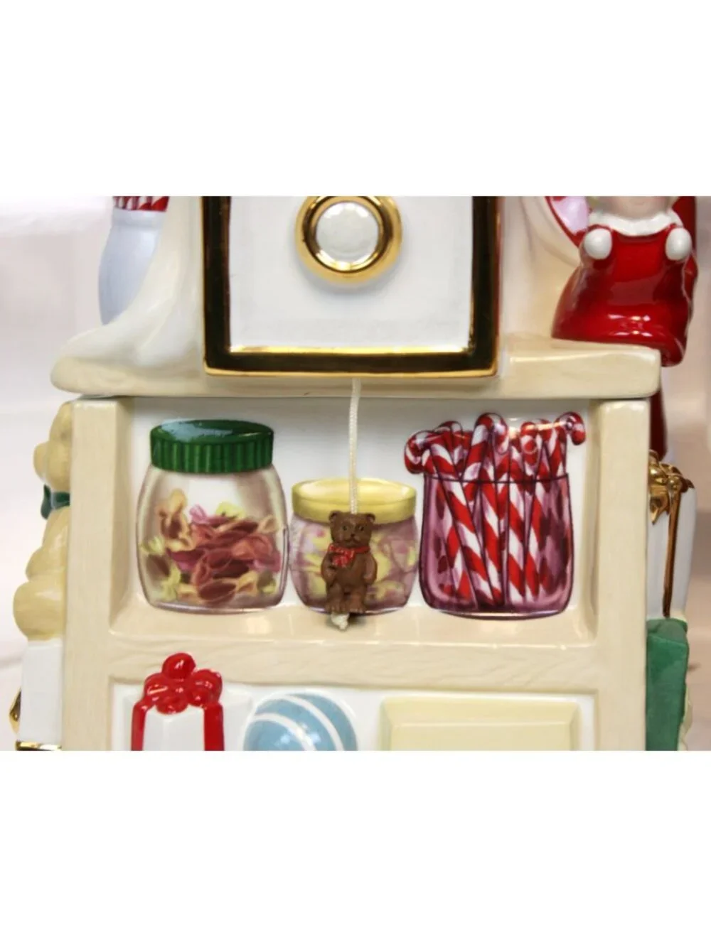 Lenox Santa Holiday Candy Cookie Jar Musical Photo Shot Ceramic Christmas Villag